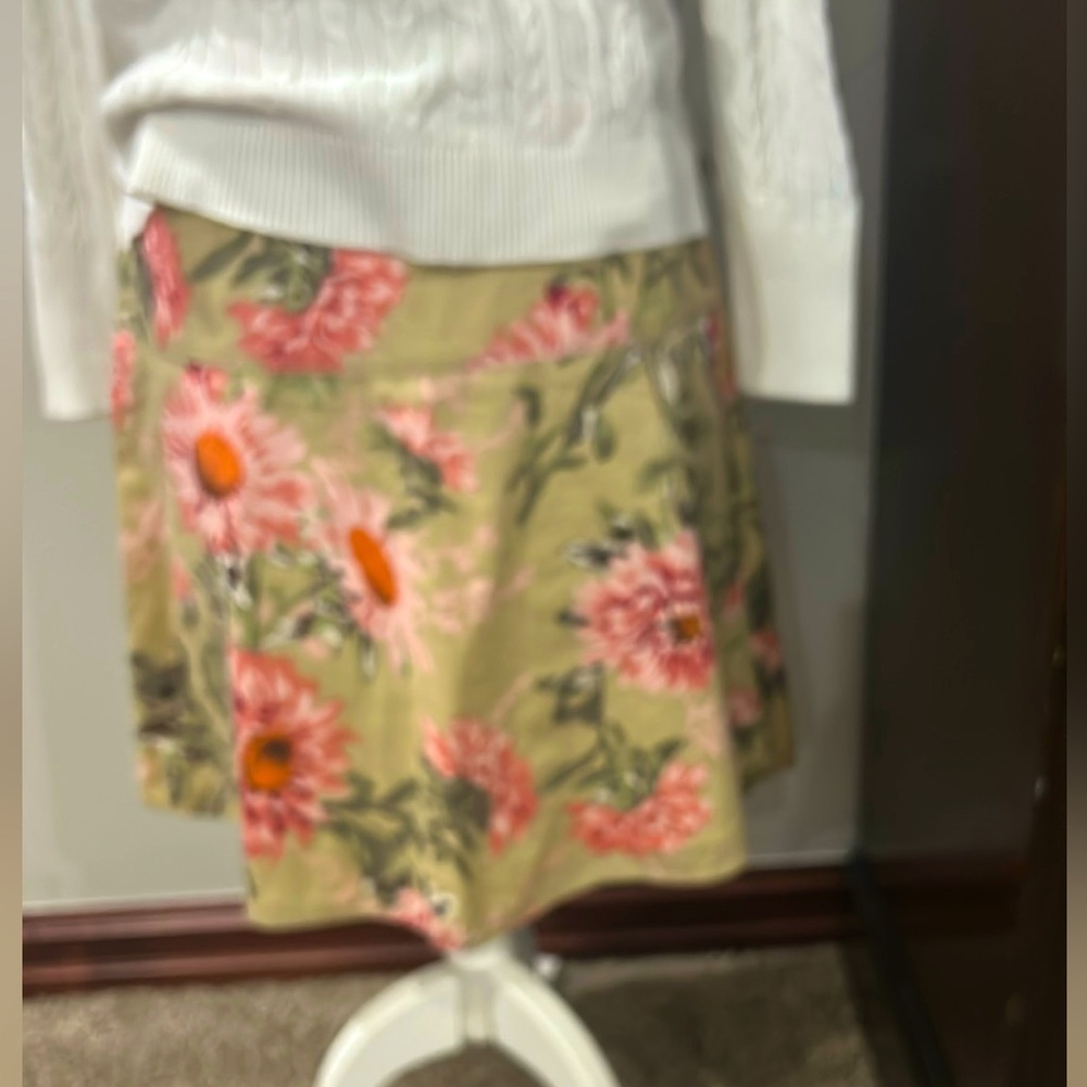 Tommy Hilfiger Pink and Orange Skater Skirt Knee-Length Casual 100% cotton&lined